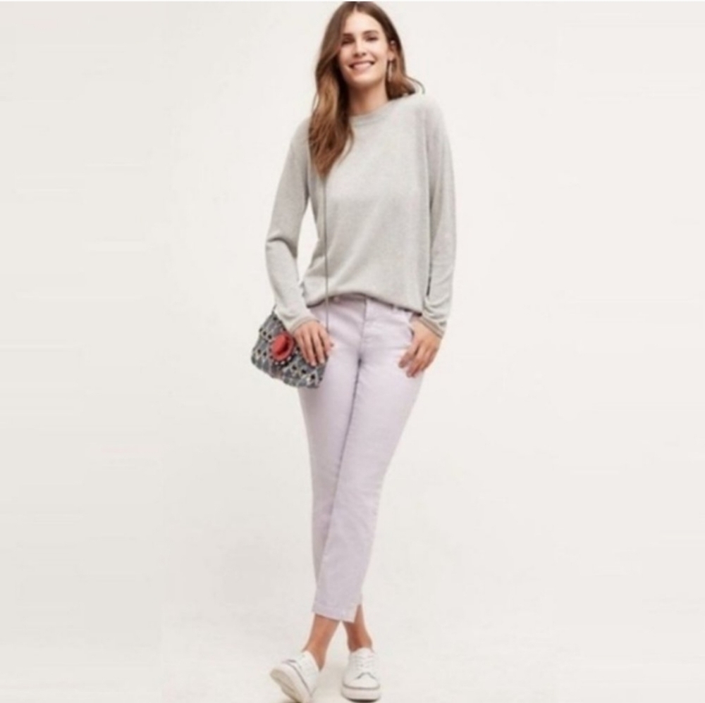 ANTHROPOLOGIE - Pilcro - Light Purple Stet Cropped Straight Crop Jeans